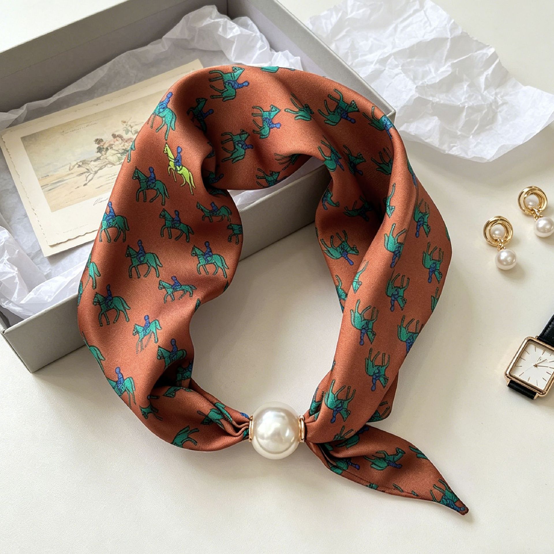 Ascot Neck Scarf - Écharpe Magnétique de Luxe en Perles