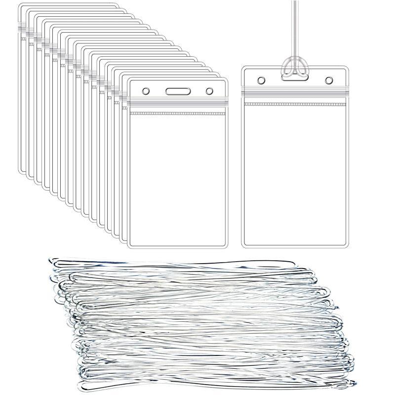 Lanyard Badge Holder - Porte-badges d'identification en plastique transparent anti-perte,