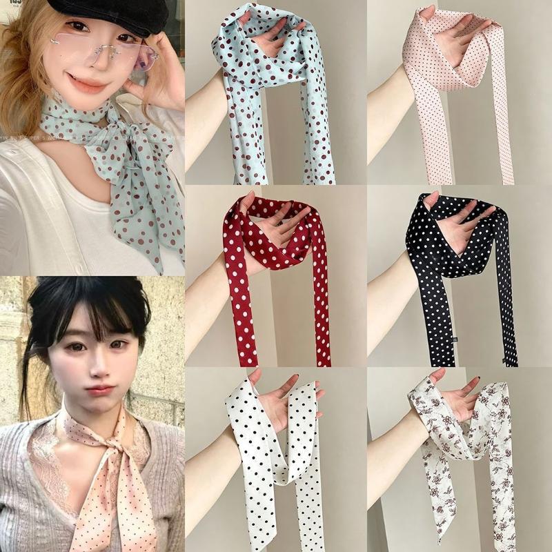 Écharpe en soie à pois et impr - Ascot Neck Scarf avis et prix